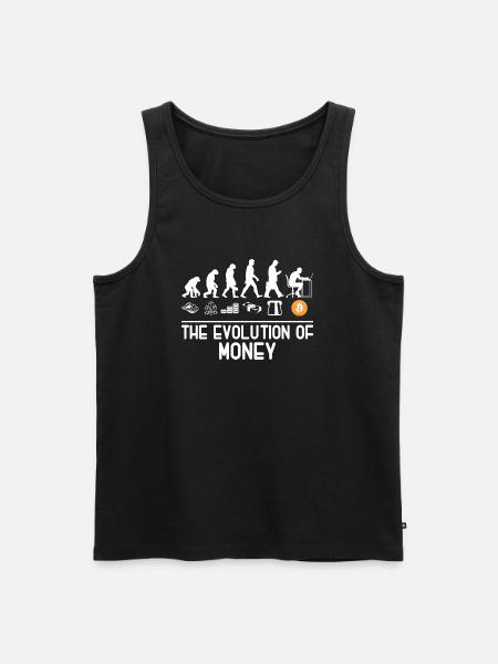 bitcoin shirt Evolution of money Cryptocurrency - Men's Premium Organic Tank Top - black