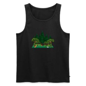 Waldtiere Bäume Wilde Natur Natur - Männer Premium Bio Tank Top - Schwarz - Vorne - Michal (187cm)