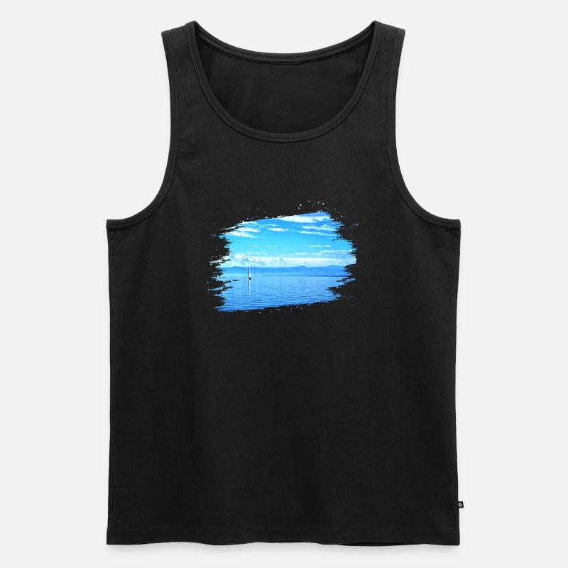 Segelschiff auf Bodensee - Männer Premium Bio Tank Top - Schwarz
