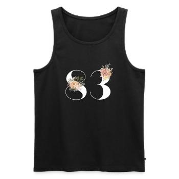 83rd anniversary in bloom (Gift of 83 years) - Men's Premium Organic Tank Top - black - Front - AI Model Male 178 light (178cm)