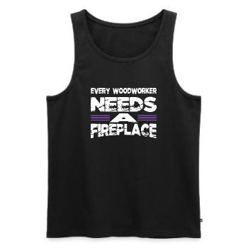 hobbyists chop wood carpentry lumberjack - Männer Premium Bio Tank Top - Schwarz - Vorne - AI Model Male 178 light (178cm)