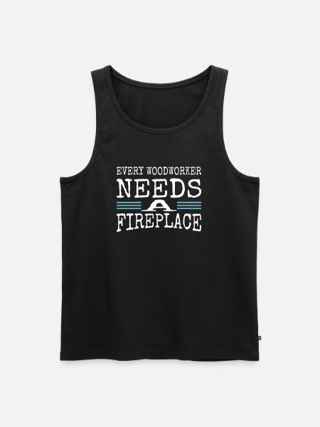 quote chainsaw tree woodcutter lumberman - Men's Premium Organic Tank Top - black