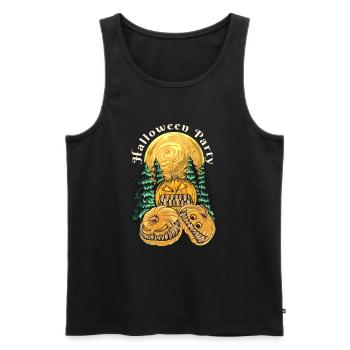 Halloween Pumpkin Horror - Men's Premium Organic Tank Top - black - Front - Michal (187cm)
