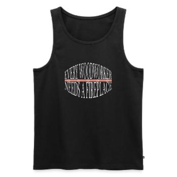 dictons cool charpentier tshirts de travail - Débardeur bio Premium Homme - noir - Devant - Michal (187cm)