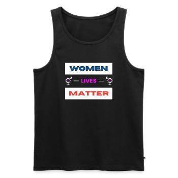 Women Lives Matter (2) - Men's Premium Organic Tank Top - black - Front - AI Model Male 178 light (178cm)