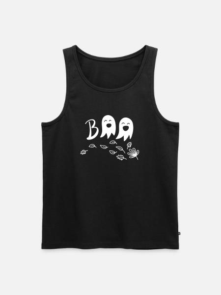 BOO white - Men's Premium Organic Tank Top - black