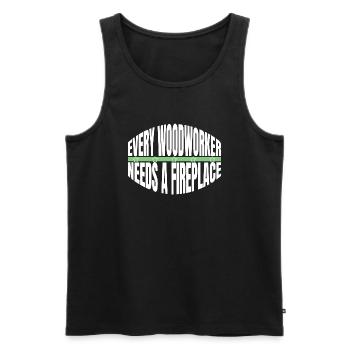 birthday present idea jokes chainsaw grab - Men's Premium Organic Tank Top - black - Front - AI Model Male 178 light (178cm)