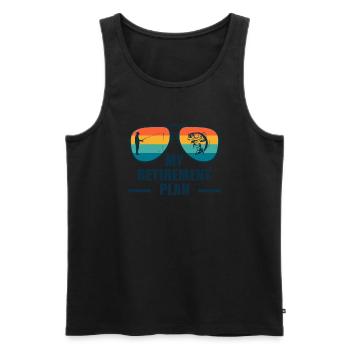 My Retirement Plan Fishing - Angler Pension Funny - Men's Premium Organic Tank Top - black - Front - AI Model Male 178 light (178cm)
