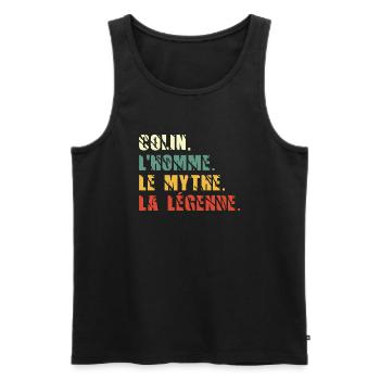 Colin l homme le mythe la légende - Débardeur bio Premium Homme - noir - Devant - AI Model Male 178 light (178cm)