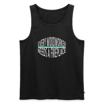 Carpenter Blagues T-shirts Déclaration de charpentier - Débardeur bio Premium Homme - noir - Devant - Michal (187cm)