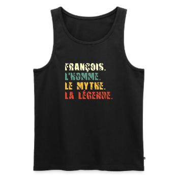 François l homme le mythe la légende - Débardeur bio Premium Homme - noir - Devant - AI Model Male 178 light (178cm)