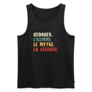 Georges l homme le mythe la légende - Débardeur bio Premium Homme - noir - Devant - AI Model Male 178 light (178cm)