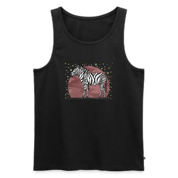 Zebra - Männer Premium Bio Tank Top - Schwarz - Vorne - AI Model Male 178 light (178cm)