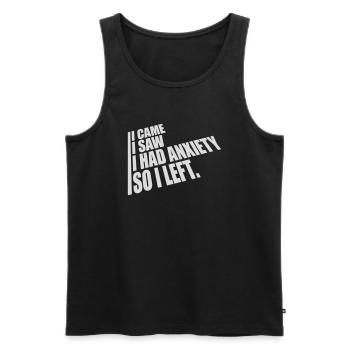 I had anxiety Spruch - Männer Premium Bio Tank Top - Schwarz - Vorne - AI Model Male 178 light (178cm)