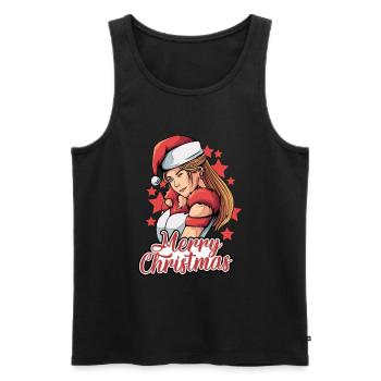 Cadeaux de Noël Noël - Débardeur bio Premium Homme - noir - Devant - Michal (187cm)
