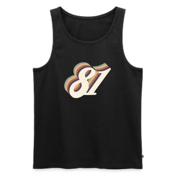 Jahrgang zum 81-jährigen Jubiläum - Männer Premium Bio Tank Top - Schwarz - Vorne - Michal (187cm)
