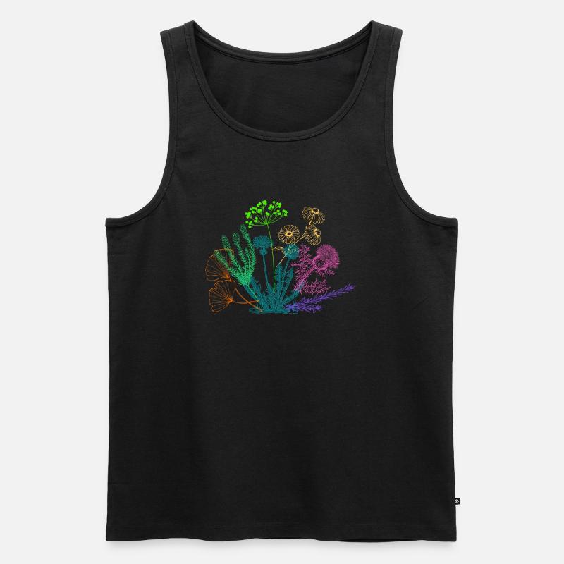 Kräuterstrauß - Männer Premium Bio Tank Top - Schwarz