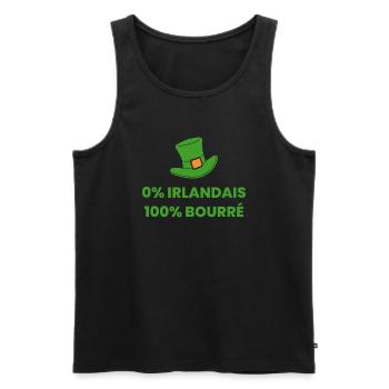 cadeau homme trèfle irlande pour la saint patrick - Débardeur bio Premium Homme - noir - Devant - Michal (187cm)