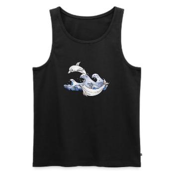 Delphine - Männer Premium Bio Tank Top - Schwarz - Vorne - AI Model Male 178 light (178cm)