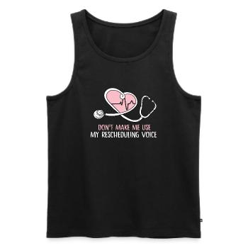 ne me faites pas utiliser ma conception vocale de reprogrammation - Débardeur bio Premium Homme - noir - Devant - AI Model Male 178 light (178cm)