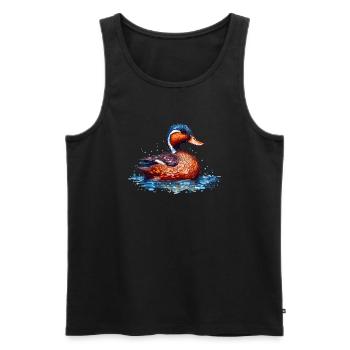 A truly beautiful duck swimming in the water - Men's Premium Organic Tank Top - black - Front - Michal (187cm)