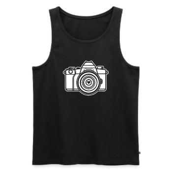 Photographe Photographie Caméra de photographie - Débardeur bio Premium Homme - noir - Devant - AI Model Male 178 light (178cm)