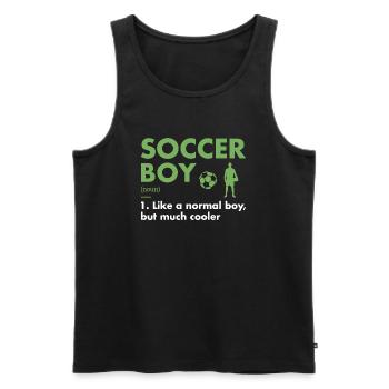 Sport Boy Definition Soccer - Männer Premium Bio Tank Top - Schwarz - Vorne - Michal (187cm)