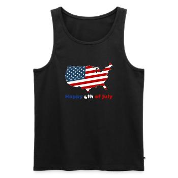 Alles Gute zum 4. Juli, Unabhängigkeitstag, USA, Sterne - Männer Premium Bio Tank Top - Schwarz - Vorne - Michal (187cm)