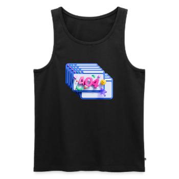 404 error code, 3d - Men's Premium Organic Tank Top - black - Front - AI Model Male 178 light (178cm)