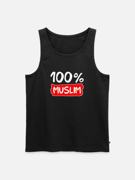 100% Muslim - Muslime - Islam - Männer Premium Bio Tank Top - Schwarz