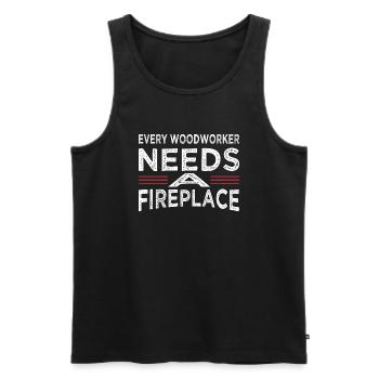 Present Carpenter Work Tshirts - Men's Premium Organic Tank Top - black - Front - Michal (187cm)