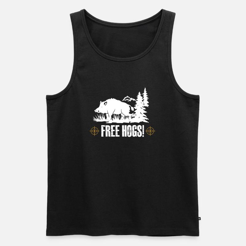 Free Hogs - Männer Premium Bio Tank Top - Schwarz