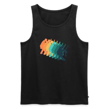 Retro-Tanz - Männer Premium Bio Tank Top - Schwarz - Vorne - Michal (187cm)