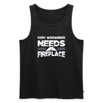 gift idea carpenter tree feller arboriculturist - Männer Premium Bio Tank Top - Schwarz - Vorne - Michal (187cm)