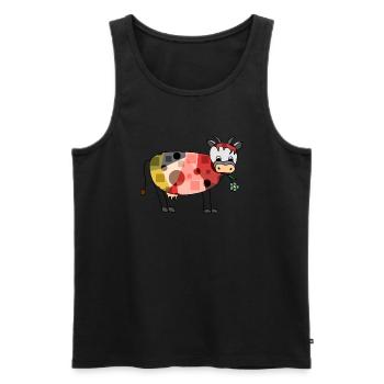 Cow - Men's Premium Organic Tank Top - black - Front - AI Model Male 178 light (178cm)