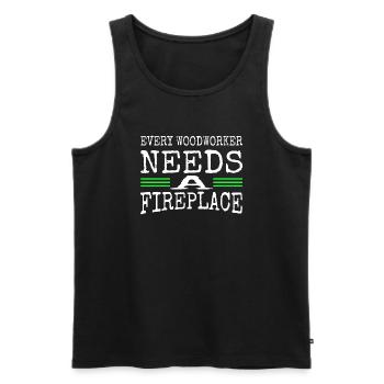 Funshirt Carpenter Joke Bingo Hall Tshirts - Men's Premium Organic Tank Top - black - Front - AI Model Male 178 light (178cm)