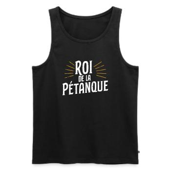 Roi de la pétanque - Débardeur bio Premium Homme - noir - Devant - Michal (187cm)