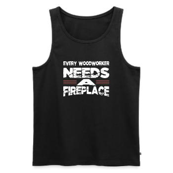 woodcutter felling quote birthday present - Männer Premium Bio Tank Top - Schwarz - Vorne - Michal (187cm)