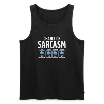 Funny Chance Of Sarcasm Weather Forecast Sarcastic - Men's Premium Organic Tank Top - black - Front - Michal (187cm)