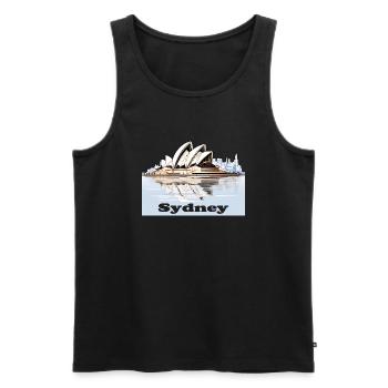 Sydney, eine Weltstadt an der Küste Australiens - Männer Premium Bio Tank Top - Schwarz - Vorne - AI Model Male 178 light (178cm)