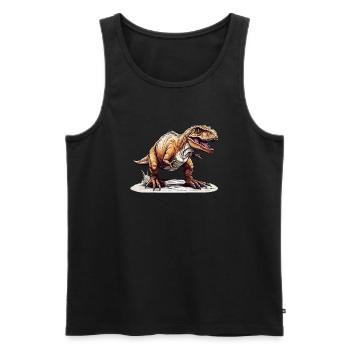 T-Rex - Männer Premium Bio Tank Top - Schwarz - Vorne - AI Model Male 178 light (178cm)