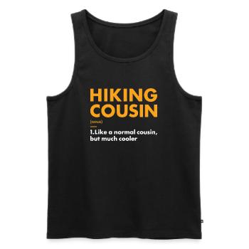 Hiker Cousin Definition Hiking - Männer Premium Bio Tank Top - Schwarz - Vorne - AI Model Male 178 light (178cm)