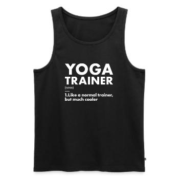 Yogi Trainer Definition Yoga - Männer Premium Bio Tank Top - Schwarz - Vorne - AI Model Male 178 light (178cm)
