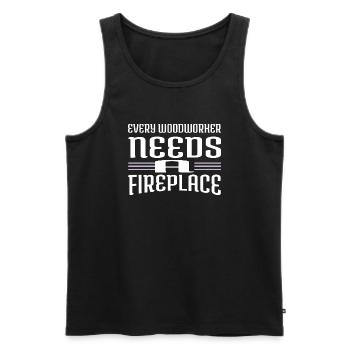 arboriculture forester felling chainsaw woodcutter - Men's Premium Organic Tank Top - black - Front - Michal (187cm)