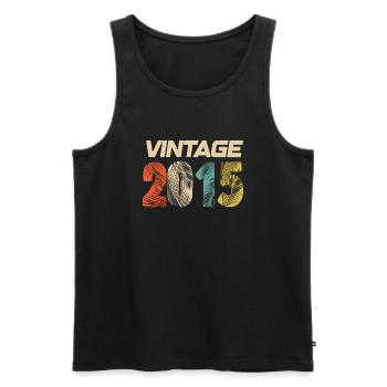 Jahrgang 2015 Retro - Bestseller - Männer Premium Bio Tank Top - Schwarz - Vorne - AI Model Male 178 light (178cm)
