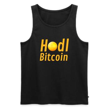 Hodl Bitcoin - Débardeur bio Premium Homme - noir - Devant - AI Model Male 178 light (178cm)