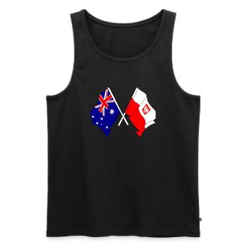 Flag of Australia, Poland - Men's Premium Organic Tank Top - black - Front - AI Model Male 178 light (178cm)