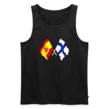 Drapeau de l’Espagne, Finlande - Débardeur bio Premium Homme - noir - Devant - AI Model Male 178 light (178cm)