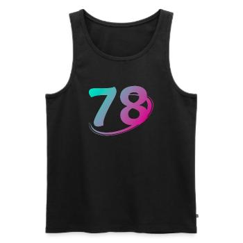 Number 78 multicolor - Men's Premium Organic Tank Top - black - Front - AI Model Male 178 light (178cm)