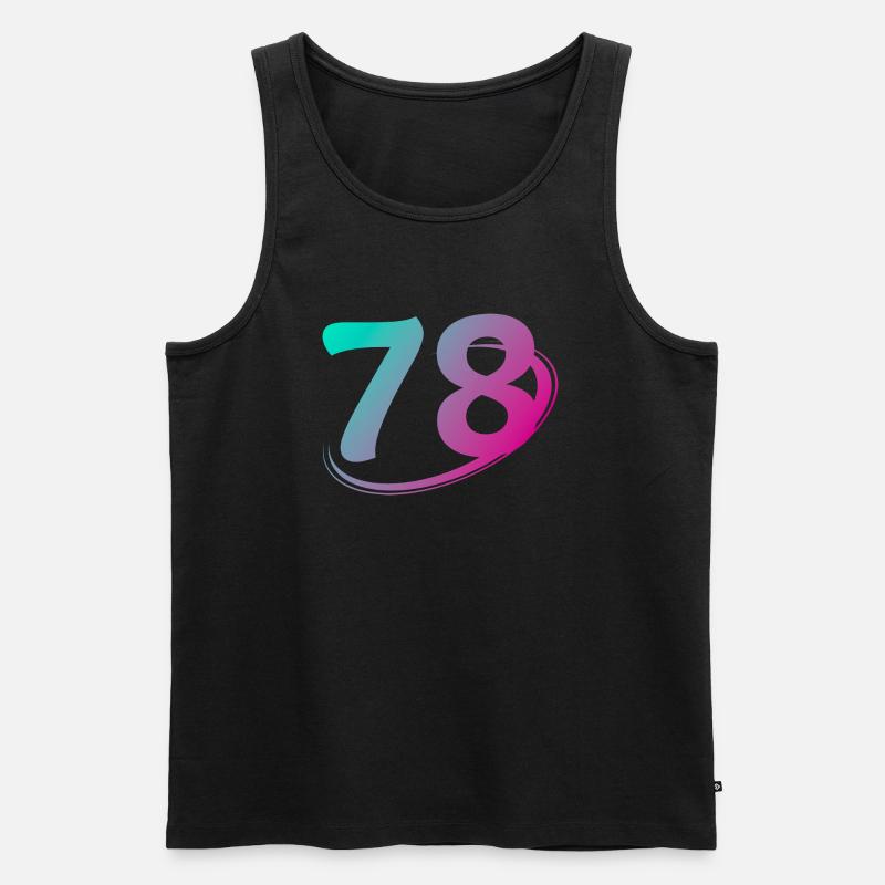 Nummer 78 mehrfarbig - Männer Premium Bio Tank Top - Schwarz